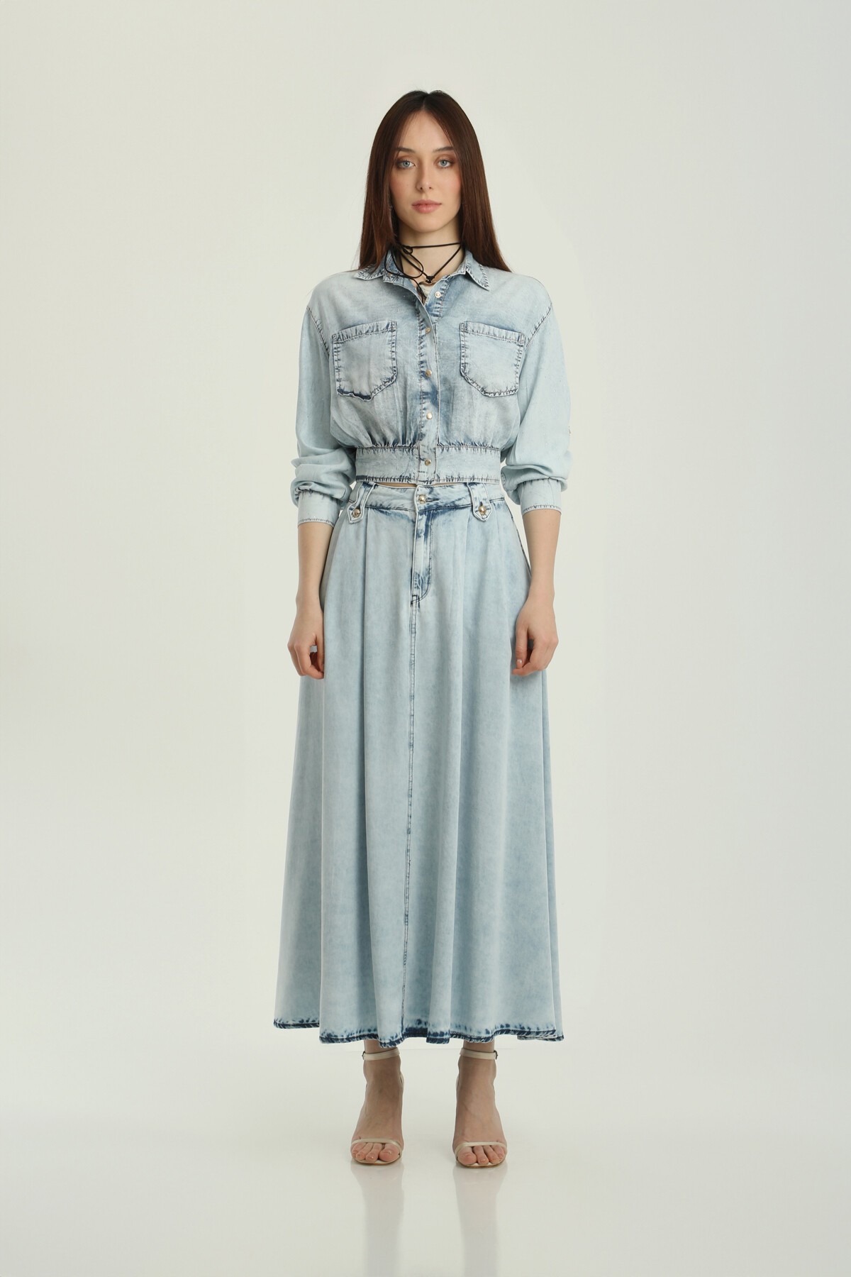 ETEK ÖNÜ PİLELİ UZUN ETEK