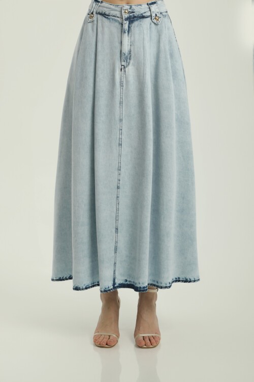 ETEK ÖNÜ PİLELİ UZUN ETEK